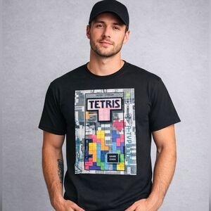 Men’s Tetris Graphic Tee – Large – New Without Tags
